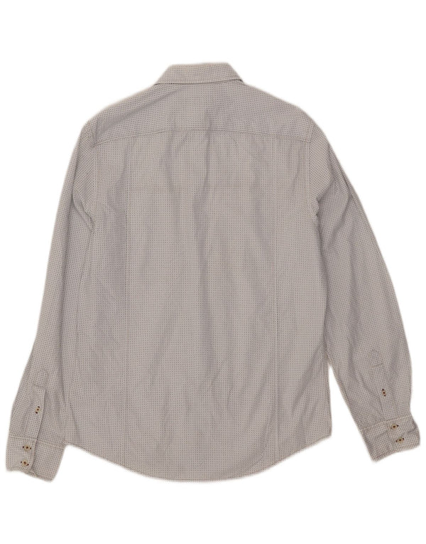 Zara Mens Shirt Large White Spotted Cotton