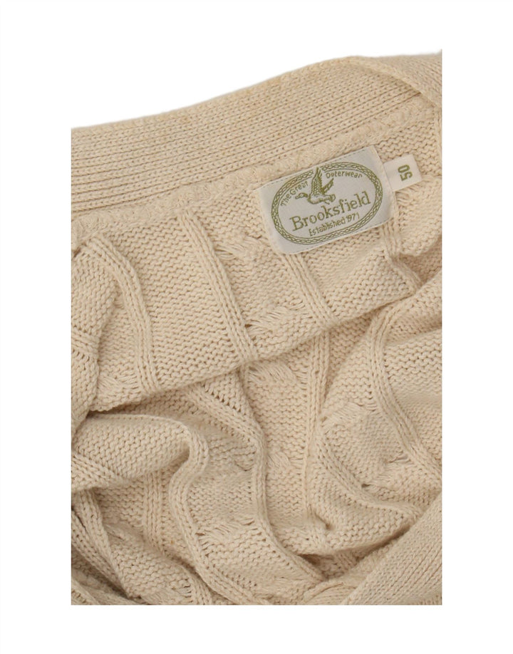 BROOKSFIELD Mens Cardigan Sweater IT 50 Medium Beige