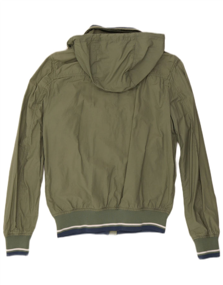 Playlife Herren-Bomberjacke mit Kapuze, UK 38, Mittelgrün
