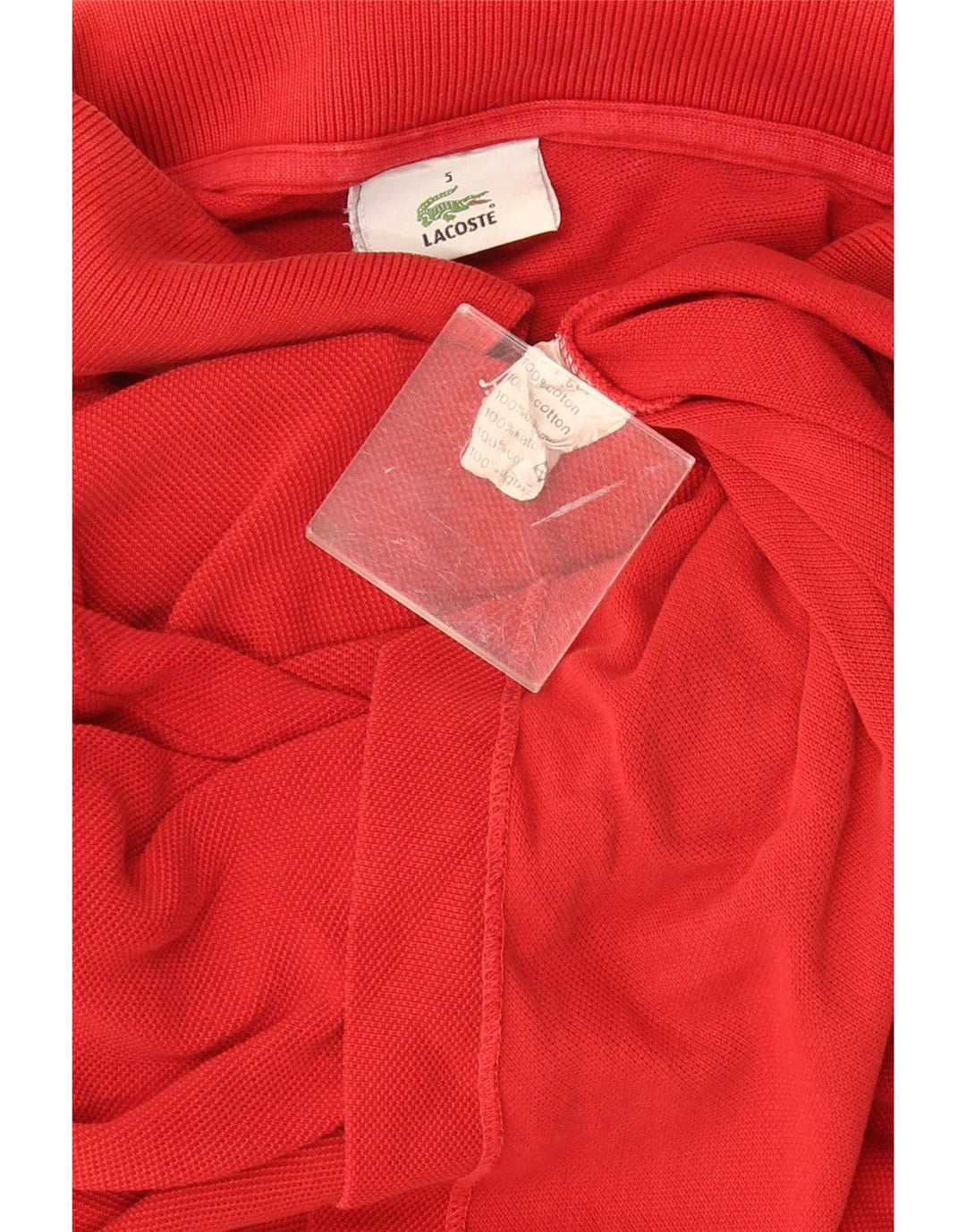 Lacoste Herren-Poloshirt, Größe 5, groß, rot, Baumwolle, klassisch