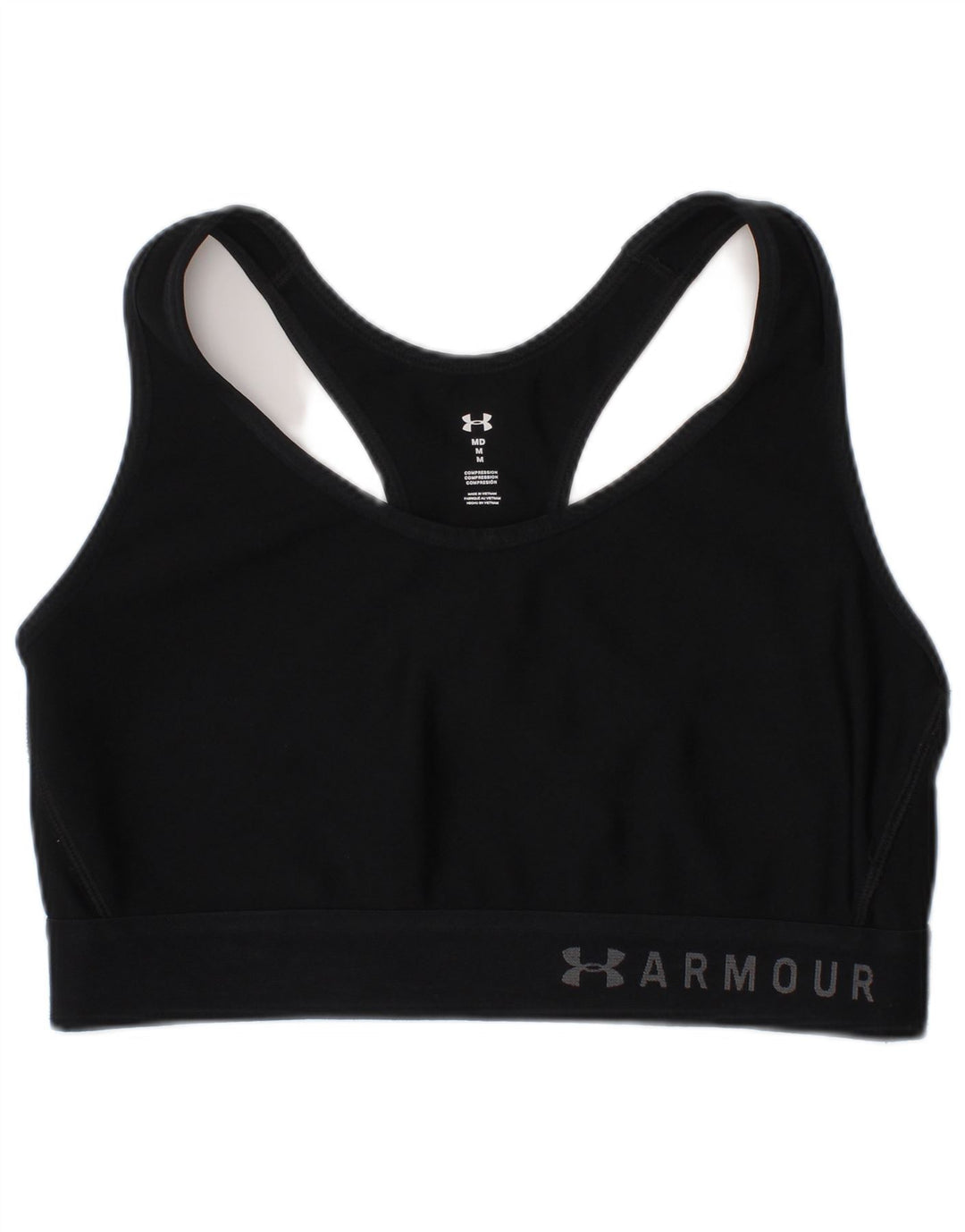 Under Armour Damen Kompressions-Sport-BH-Oberteil mit Grafik, mittelgroß, Schwarz, Sport