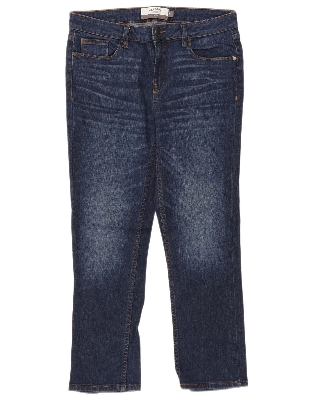 Fat Face Damen Slim Cropped Jeans UK 10 Small W30 L24 Blaue Baumwolle