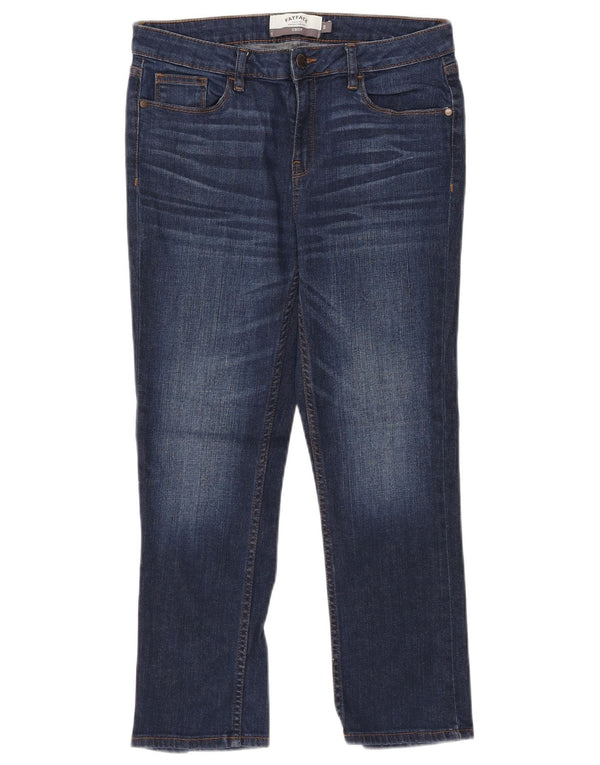 Fat Face Damen Slim Cropped Jeans UK 10 Small W30 L24 Blaue Baumwolle