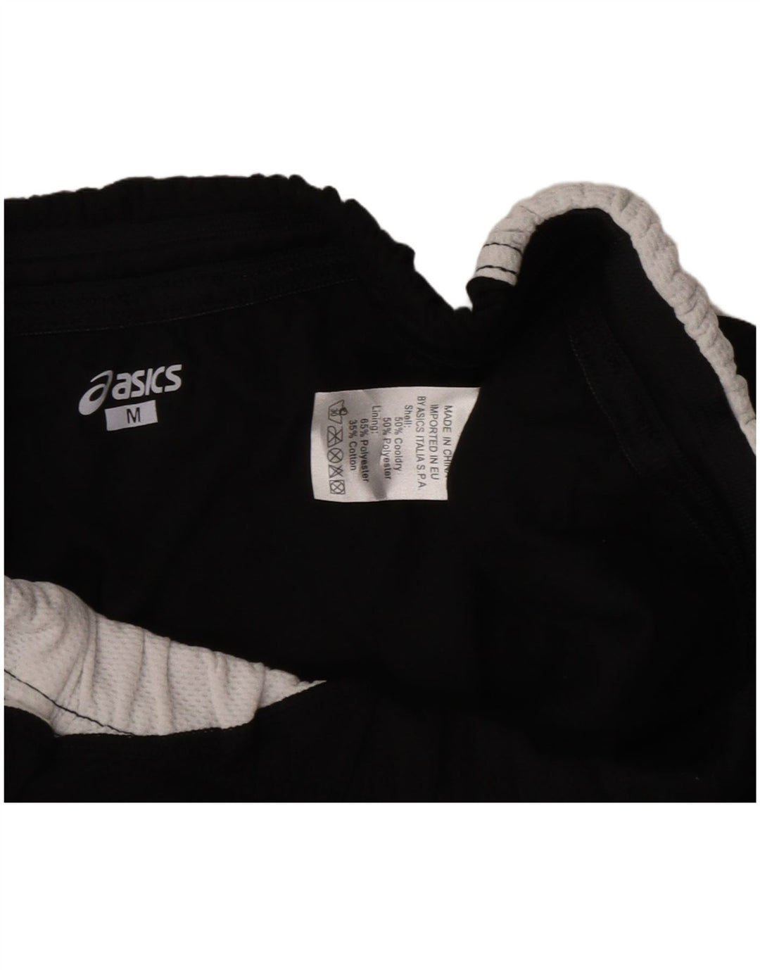 Asics Damen Graphic Sport Shorts UK 12 Mittelschwarzes Colourblock-Polyester