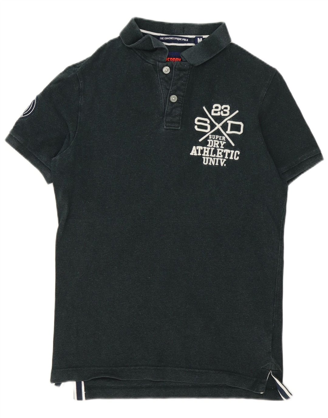 Superdry Herren-Poloshirt aus mittelgrüner Baumwolle mit Grafik