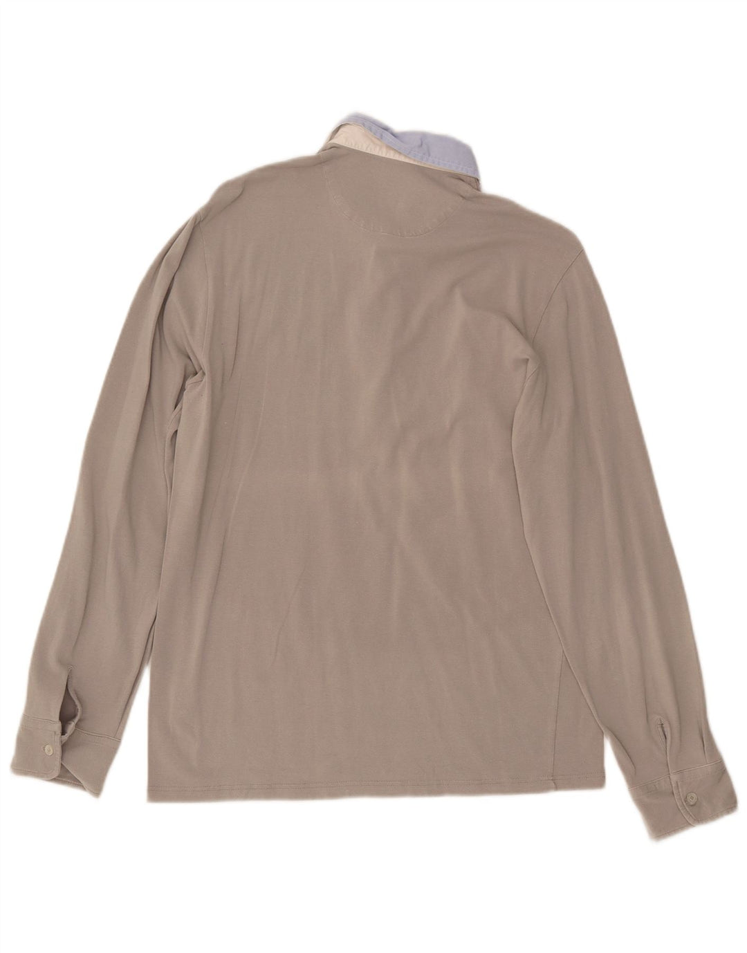 FRED PERRY Herren-Langarm-Poloshirt, große graue Colourblock-Baumwolle