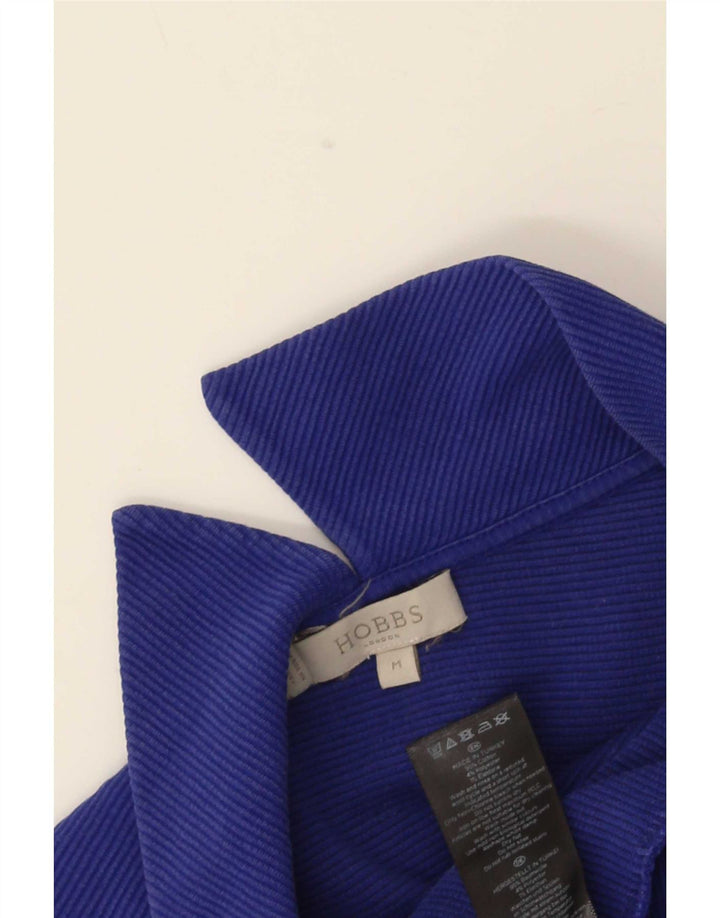 Hobbs Damen Top Langarm UK 12 Mittelblaue Baumwolle