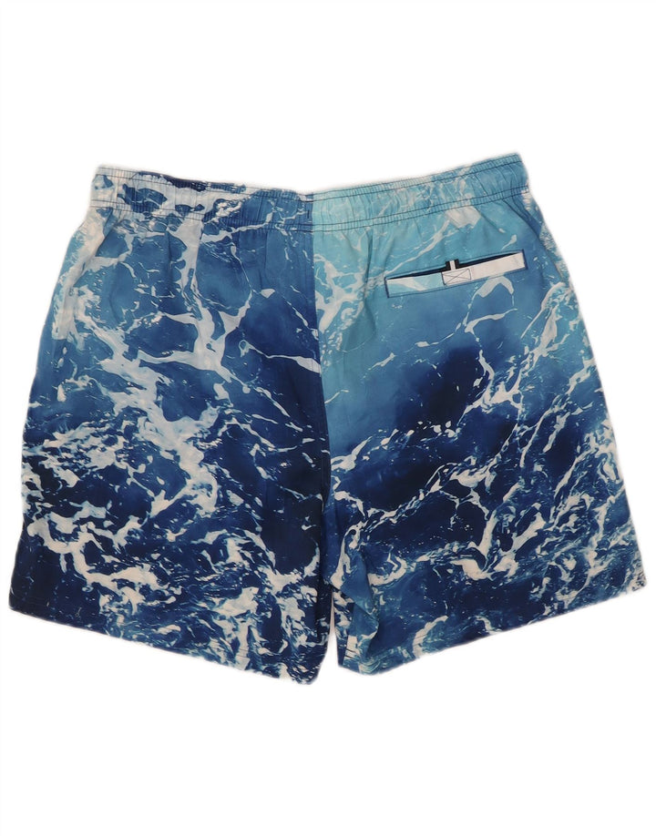 Marks & Spencer Herren Badeshorts mit abstraktem Muster, Größe L, Blau, Polyester