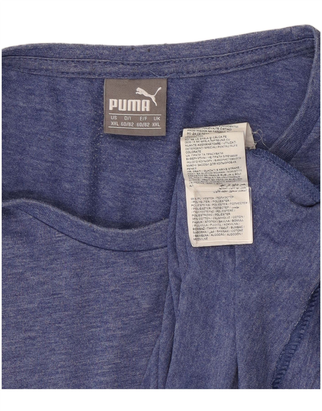 Puma Herren Grafik T-Shirt Top 2XL Blau geflecktes Polyester