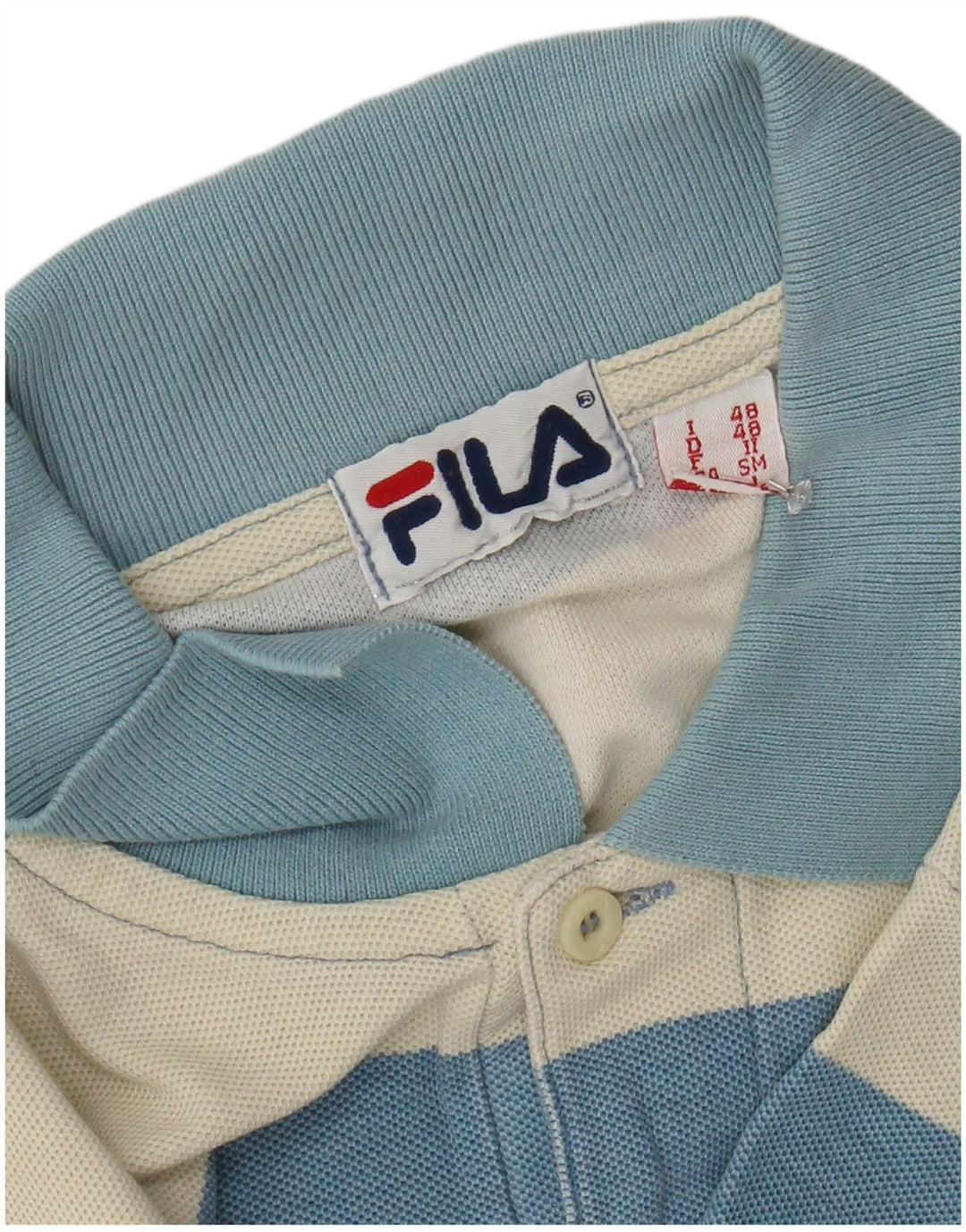 FILA Herren Poloshirt IT 48 Mittelblau gestreift