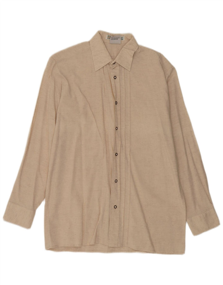 Vintage Herrenhemd Größe 40 Mittelbeige Seide