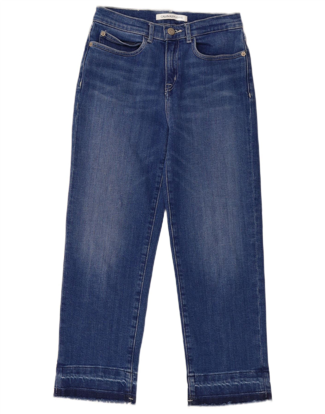 CALVIN KLEIN Mädchen Straight Jeans 11-12 Jahre W26 L23 Blaue Baumwolle