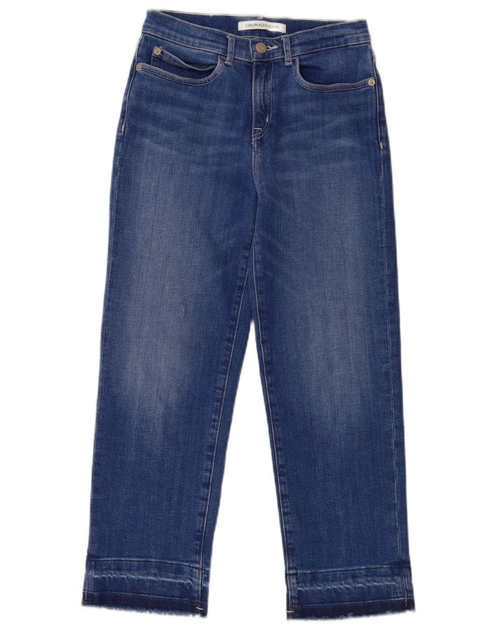 CALVIN KLEIN Mädchen Straight Jeans 11-12 Jahre W26 L23 Blaue Baumwolle
