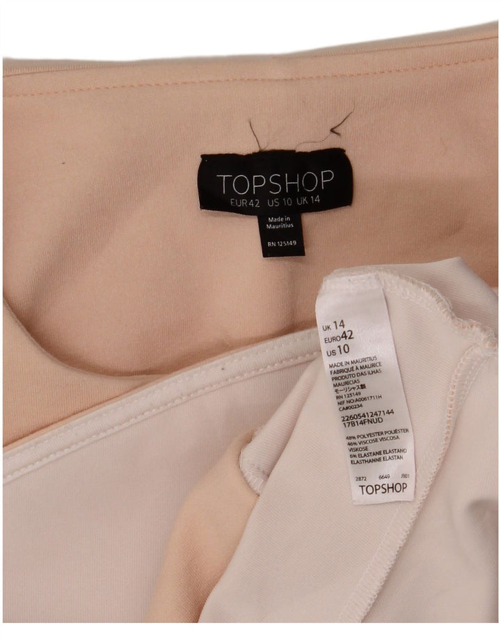 Topshop Damen-Blazer mit durchgehendem Reißverschluss, UK 14, Größe L, rosa, Polyester