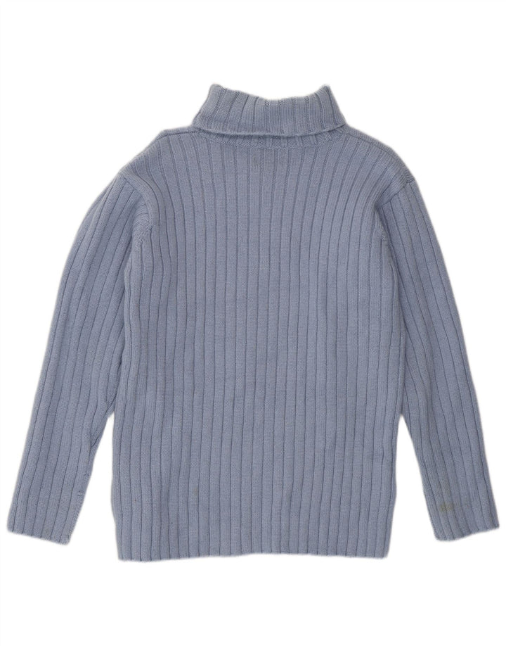 JIGSAW Rollkragenpullover für Damen, UK 14, mittelblaue Wolle