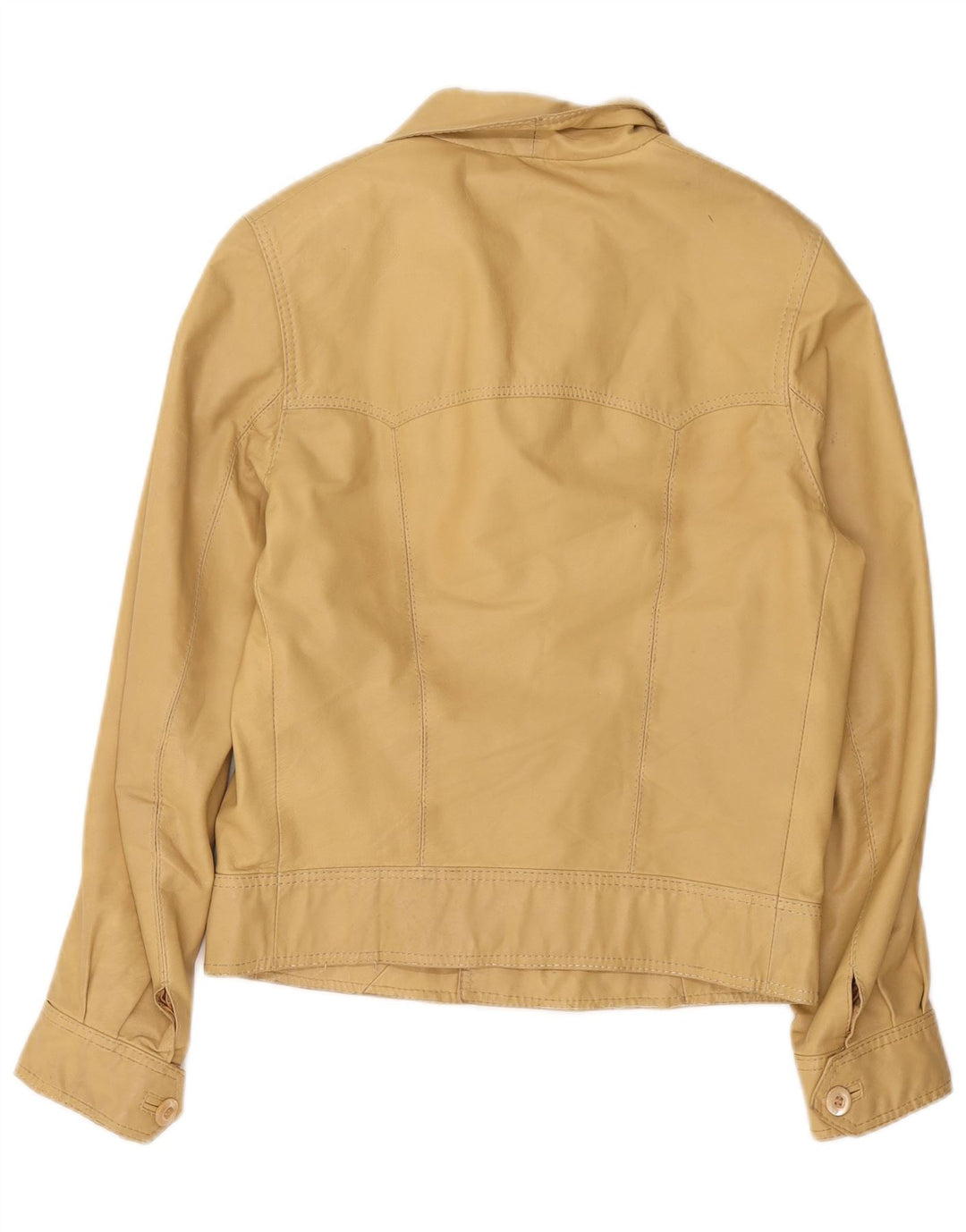 Vintage Damen Bomberjacke UK 10 Small Beige