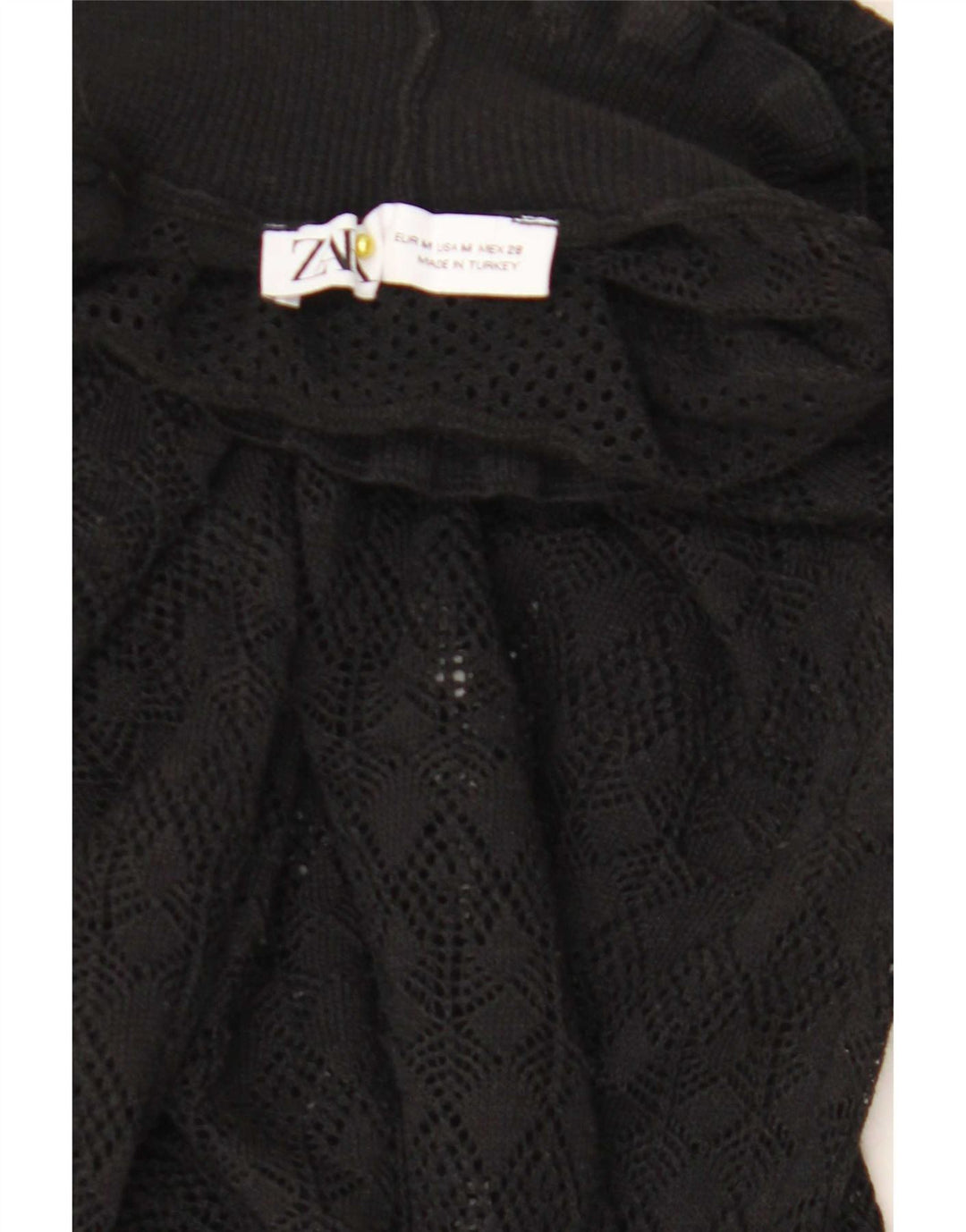Durchsichtiger Pullover mit Rollkragen für Damen von Zara, Gr. 12, mittelschwarz