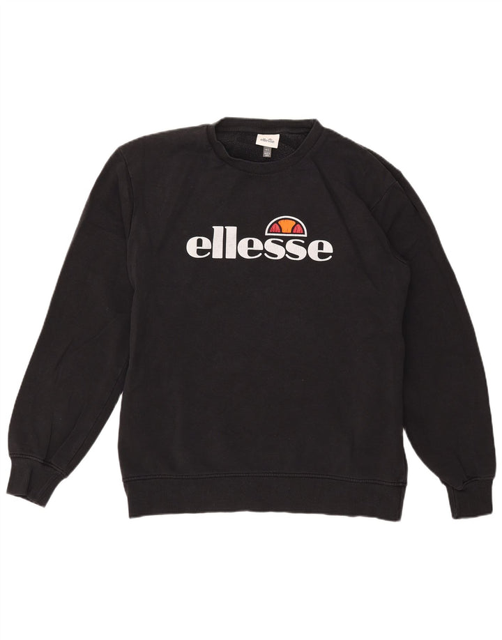 ELLESSE Herren-Sweatshirt mit Grafik, groß, aus schwarzer Baumwolle