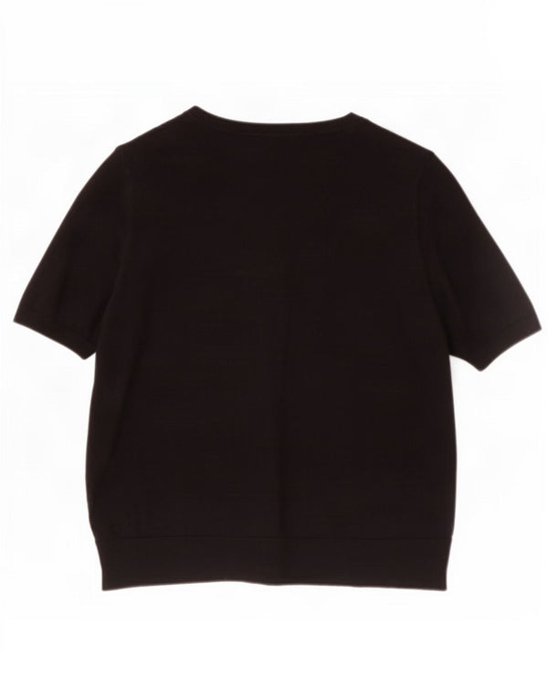 Marks & Spencer Damen T-Shirt Top UK 14 Large Schwarz Viskose
