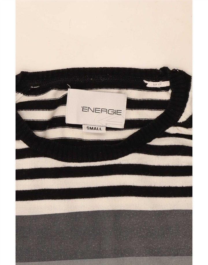 Energie Herren-Pullover mit Rundhalsausschnitt, Größe S, Grau, Farbblock