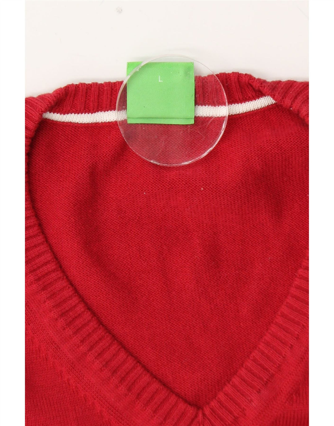 HUGO BOSS Herren-Pullover mit grafischem V-Ausschnitt, groß, rot, Farbblock