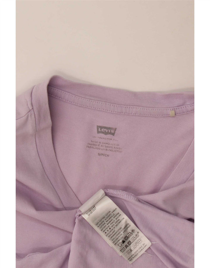 Levi's Damen T-Shirt Top UK 10 Small Lila Baumwolle