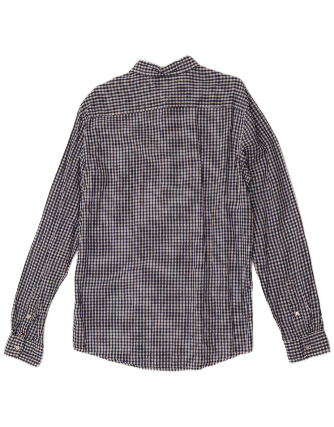 Tommy Hilfiger Herrenhemd Mittelblaues Gingham-Leinen