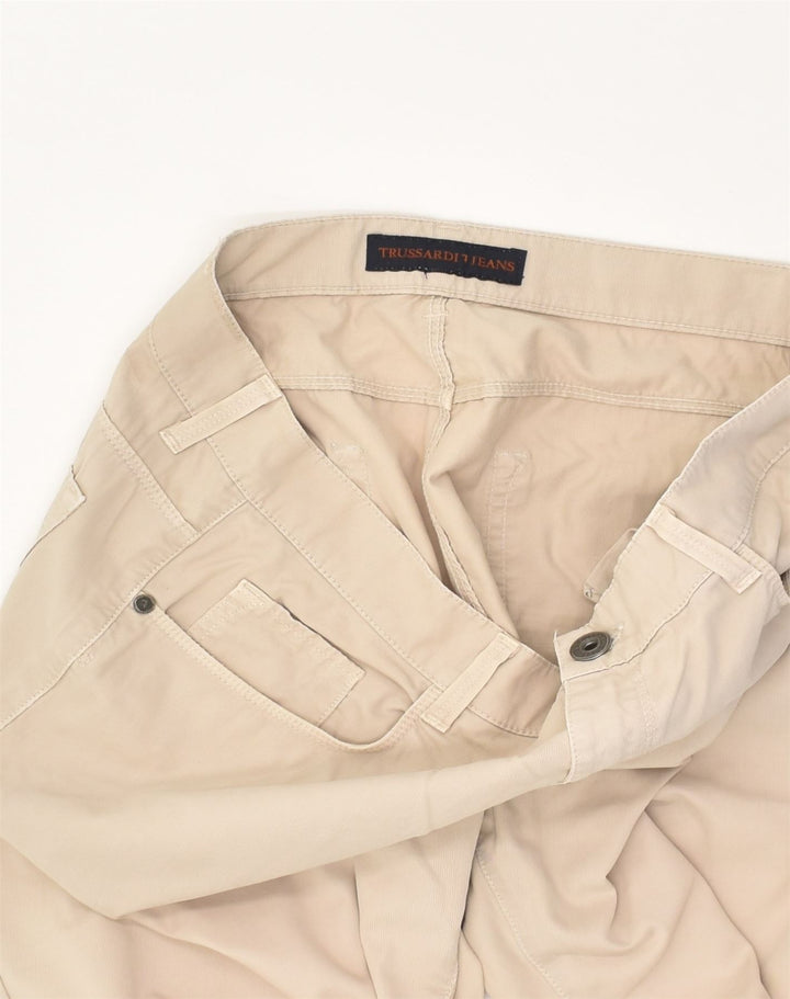 TRUSSARDI Mens Tapered Casual Trousers W37 L31 Beige | Vintage Trussardi | Thrift | Second-Hand Trussardi | Used Clothing | Messina Hembry 