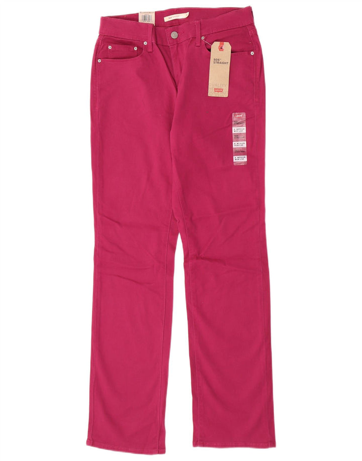 Levi's Damen 505 Mid Rise Straight Jeans US 6 Medium W28 L32 Rosa Baumwolle