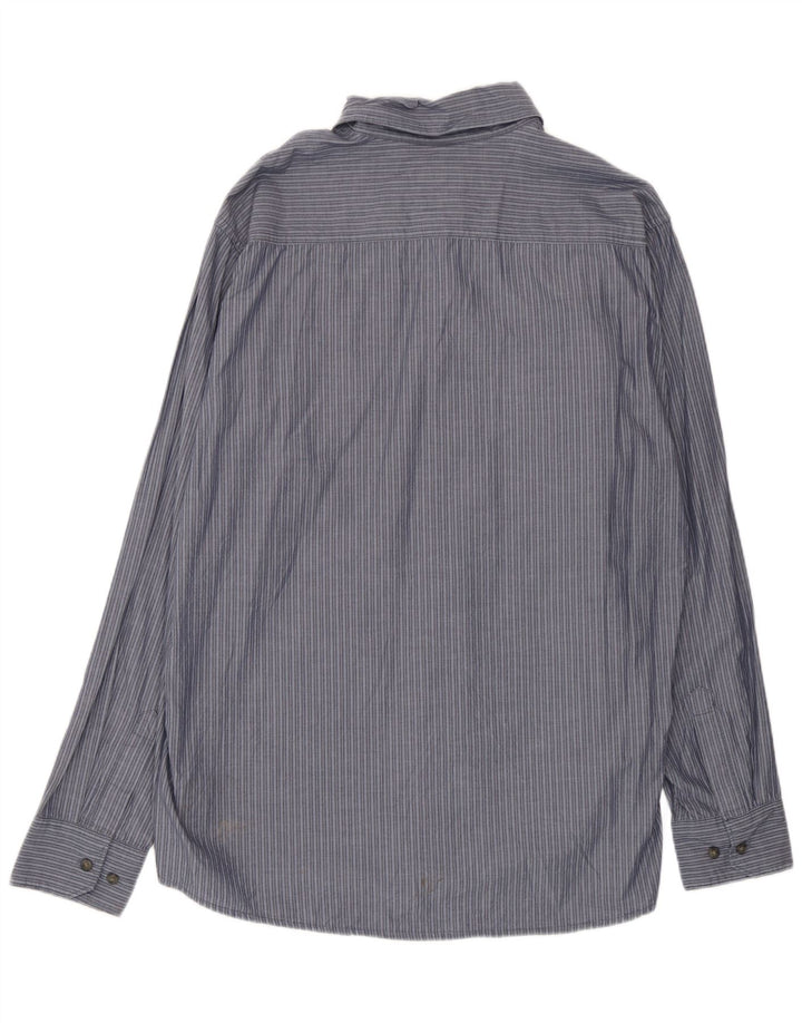 Wrangler Herrenhemd XL blau gestreift aus Baumwolle