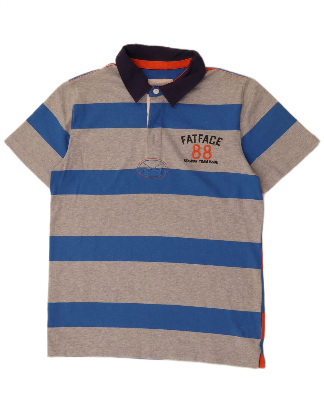 FAT FACE Herren-Rugby-Poloshirt mit Grafik, mittelgraue Colourblock-Baumwolle