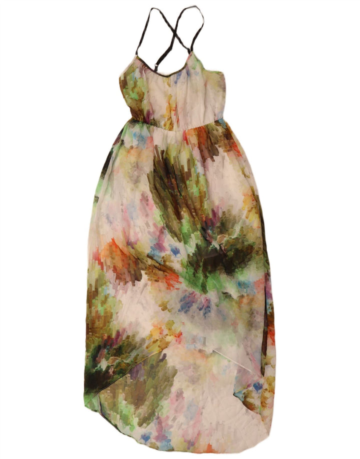 Topshop Damen Neckholder-Kleid UK 8 Small Mehrfarbiges Batik-Polyester
