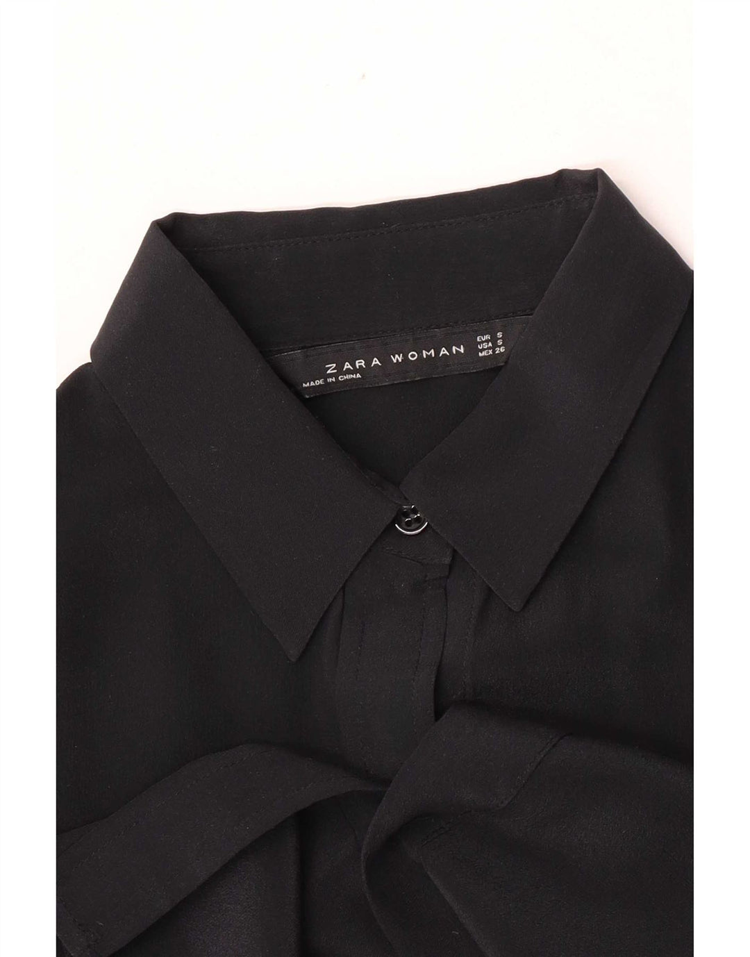 Zara Damen Hemd UK 10 Small Schwarz