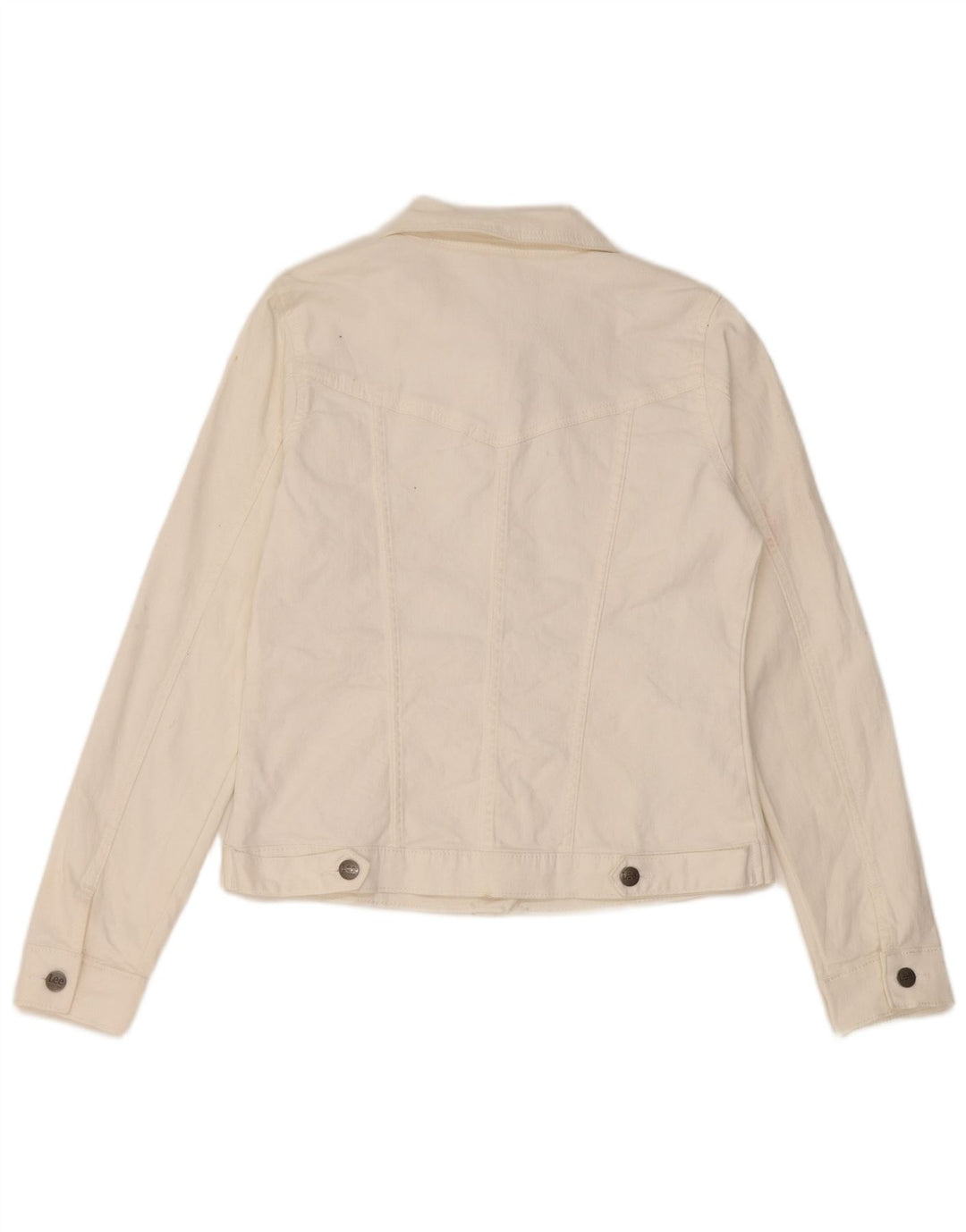Lee Damen Riders Jeansjacke UK 10 Small Weiße Baumwolle