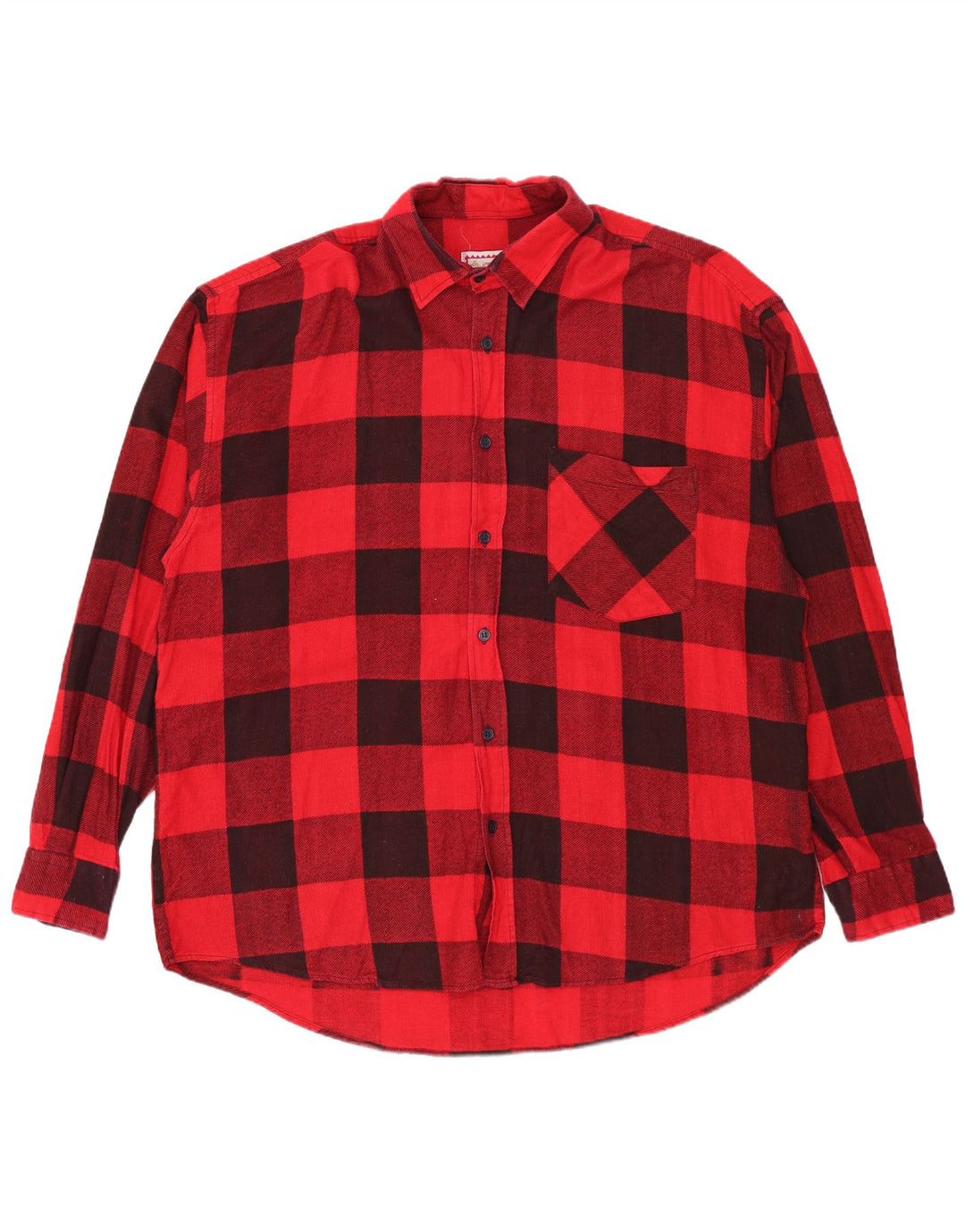 Vintage Herren Flanellhemd XL Rot Gingham Baumwolle