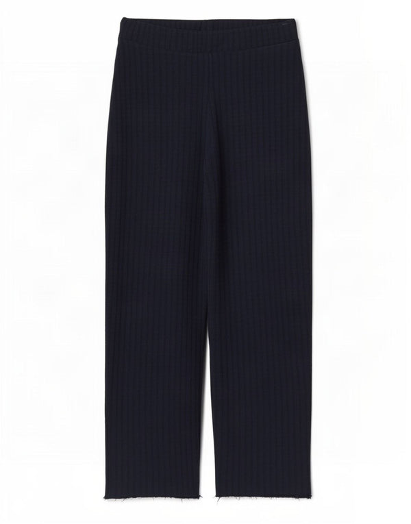 Zara Damen-Freizeithose mit hoher Taille, Größe L, W30, L29, Marineblau, Nadelstreifen