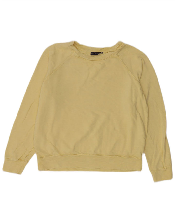 Marks & Spencer Damen-Sweatshirt-Pullover, UK 14, Größe L, Gelb, Baumwolle