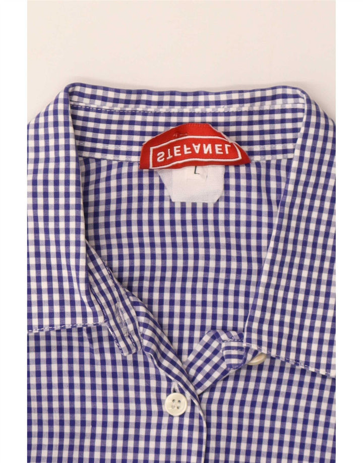 Stefanel Damenhemd UK 16 Large Blue Gingham
