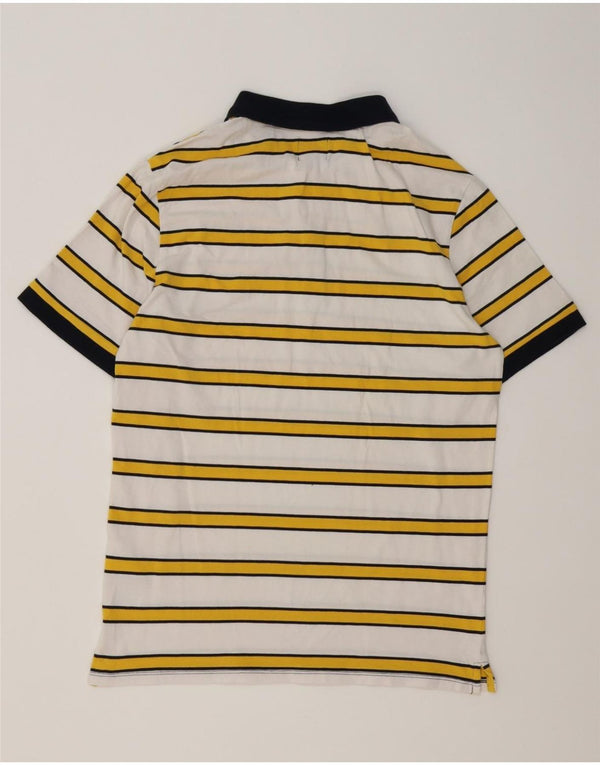 Guess Herren-Poloshirt, groß, weiß gestreift, Baumwolle