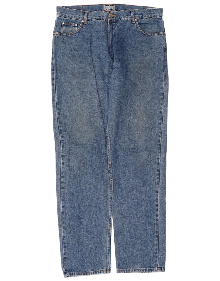 Vintage Herren Straight Jeans W38 L34 Blaue Baumwolle