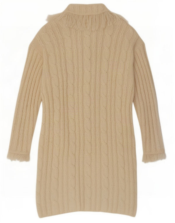 Carraig Donn Damen Longline Cardigan Pullover UK 18 XL Beige Wolle