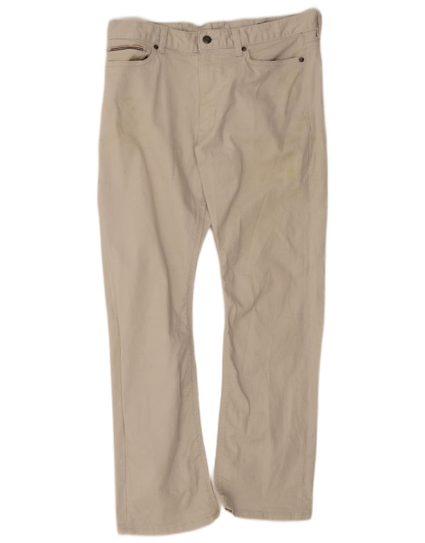 Marks & Spencer Herren Bootcut Freizeithose W32 L29 Beige Baumwolle