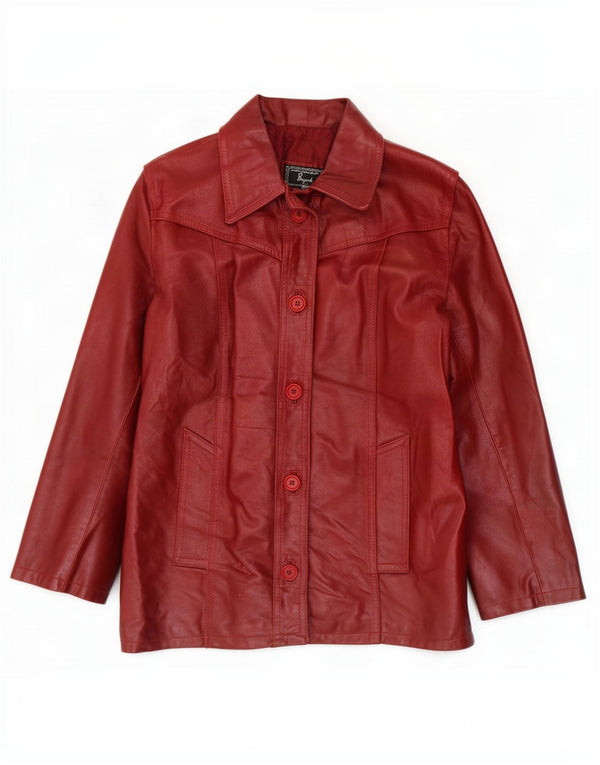 Bayside Damen Lederjacke UK 14 Large Burgund