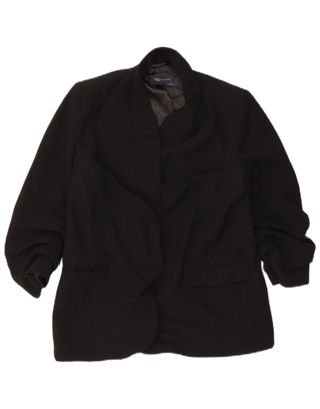 Marks & Spencer Offene Damen-Blazerjacke, UK 14, Größe L, Schwarz, Polyester