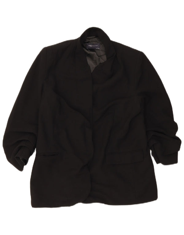 Marks & Spencer Offene Damen-Blazerjacke, UK 14, Größe L, Schwarz, Polyester