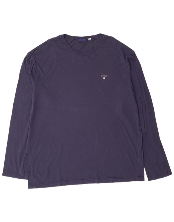 Gant Herren-Top, langärmelig, 3XL, Marineblau, Baumwolle