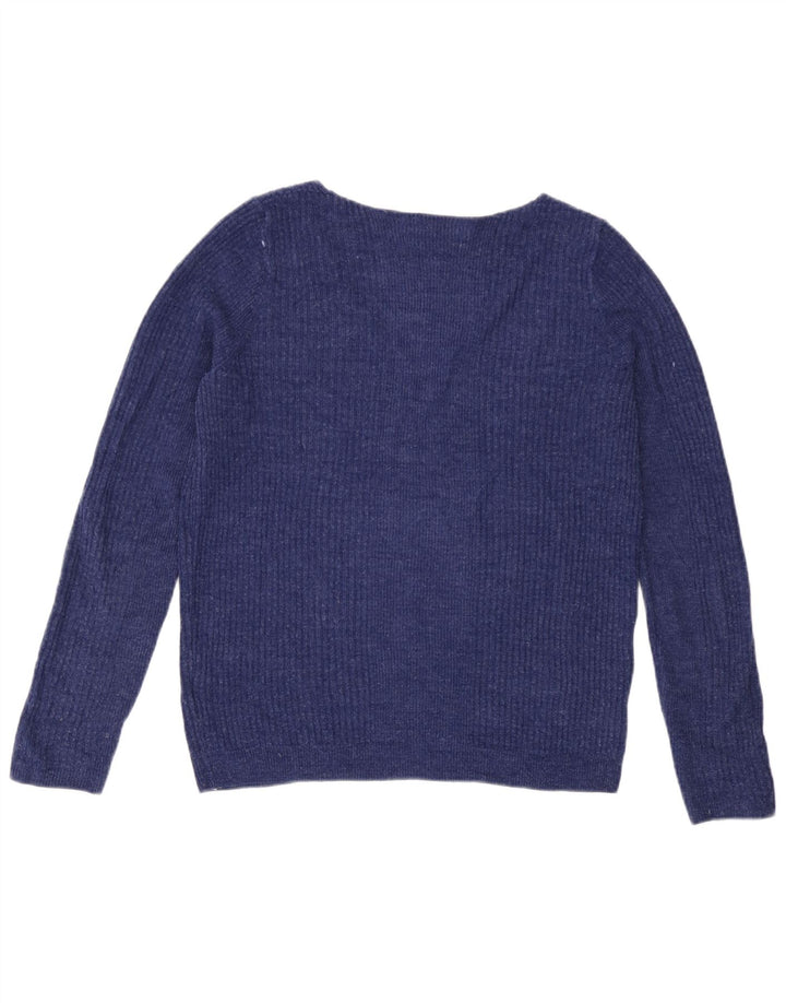 Marks & Spencer Damen-Pullover mit V-Ausschnitt, Gr. 14, mittelblau meliert