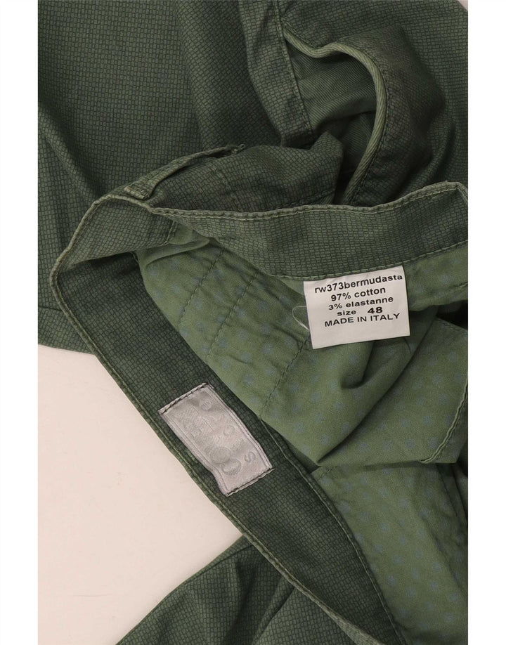 Coveri Herren Chinoshorts IT 48 Medium W32 Grüne Baumwolle