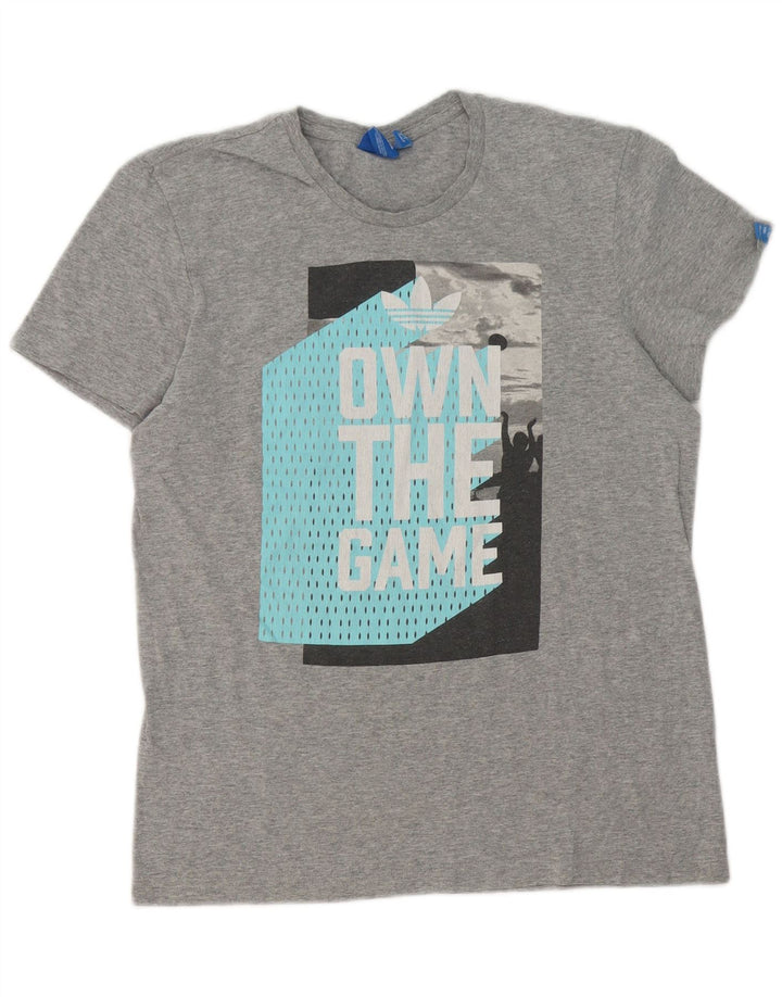 Adidas Herren Grafik T-Shirt Top Small Grau meliert