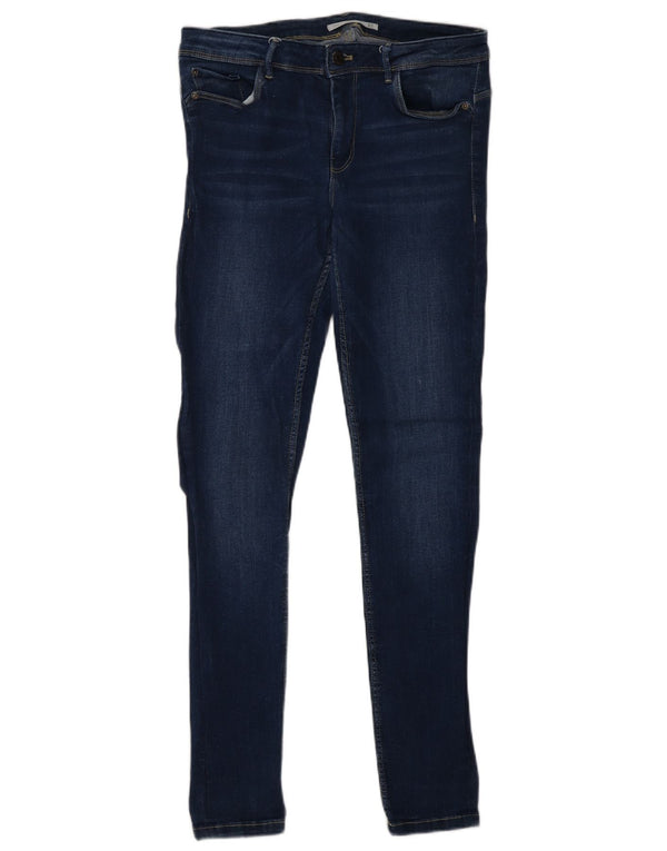 Zara Damen Super Skinny Jeans EU 42 Large W32 L30 Marineblau Baumwolle